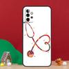 Милый Чехол-Сердечко со Стетоскопом для Samsung Galaxy A36 A56 A06 A13 A53 A32 A12 A22 A52 A35 A17 A16 A55 A15 A54 A34 A14