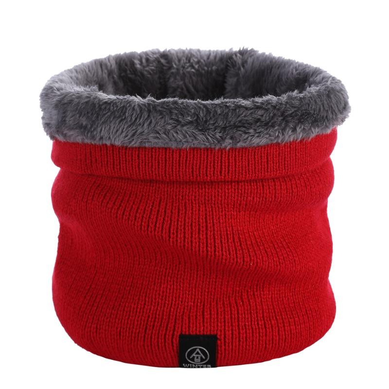 Autumn and Winter New Solid Color Pullover Warm Neck Cover Couple Knitted Wool Scarf Winter Scarf