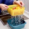 Multifunction Double-layer Drain Basket with Lid Kitchen Refrigerator Drain Storage Box Plastic Frui