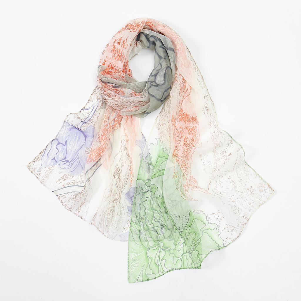 Новый красивый хиджаб из жоржета с цветочным принтом для женщин, тонкий мягкий шарф-шаль, ближневосточный летний пляжный платок с защитой от солнца.