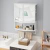 Vitrine moderne - MUVOE - 60 cm - Double porte incurvée - Miroir incassable - Blanc