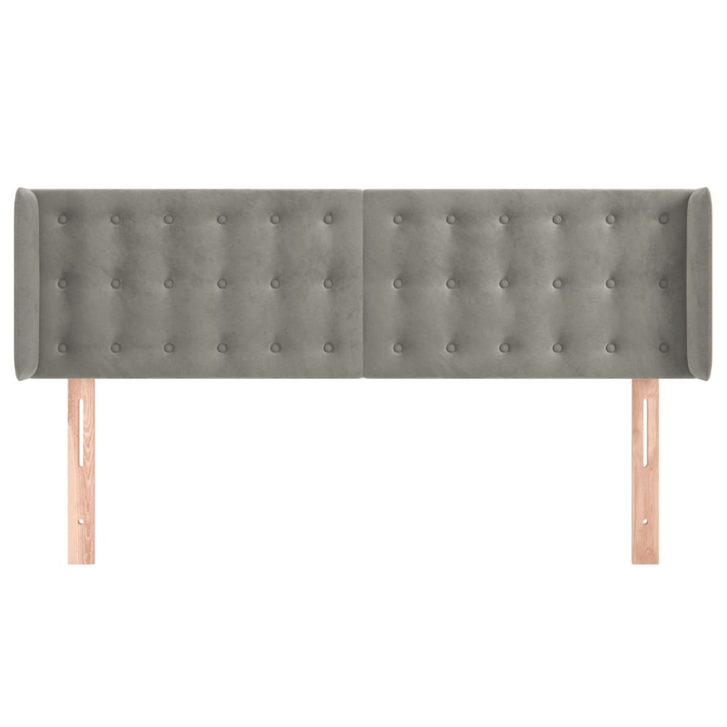 Headboard with Wings Light Grey 147 x 16 x 78 88 cm Velvet