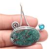 Кулон Хризоколла Камень Швейцарский Голубой Подарок на День Святого Валентина Серебряные Украшения 2"