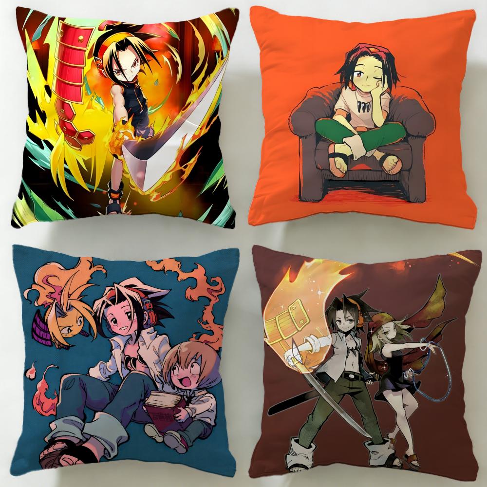 anime Shaman King Cushion Cover Soft EasyWash Pillow Case Versatile for Couch Bed Travel and Office