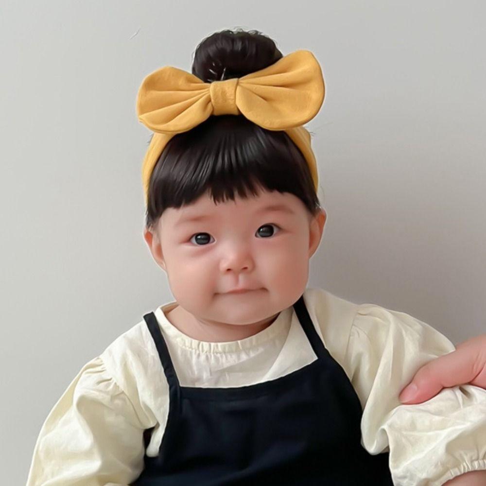 Cotton Baby Hair Bands Wig Cute Bangs Chignons Headband Newborn Wig Headband Photography Props