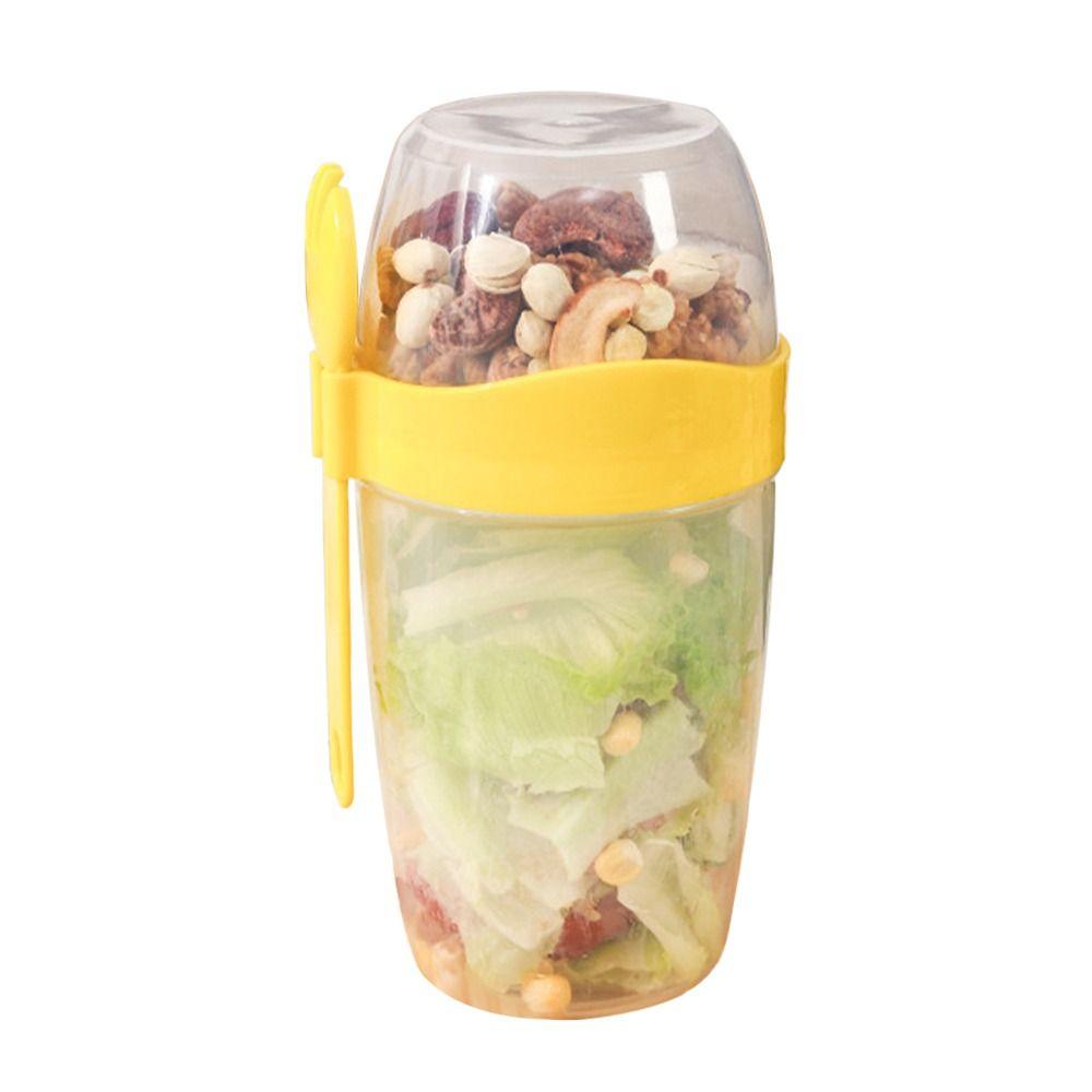Home Kitchen Storage Portable Double Layer Bottles Light Food Cup Vegetable Salad Cup Jars