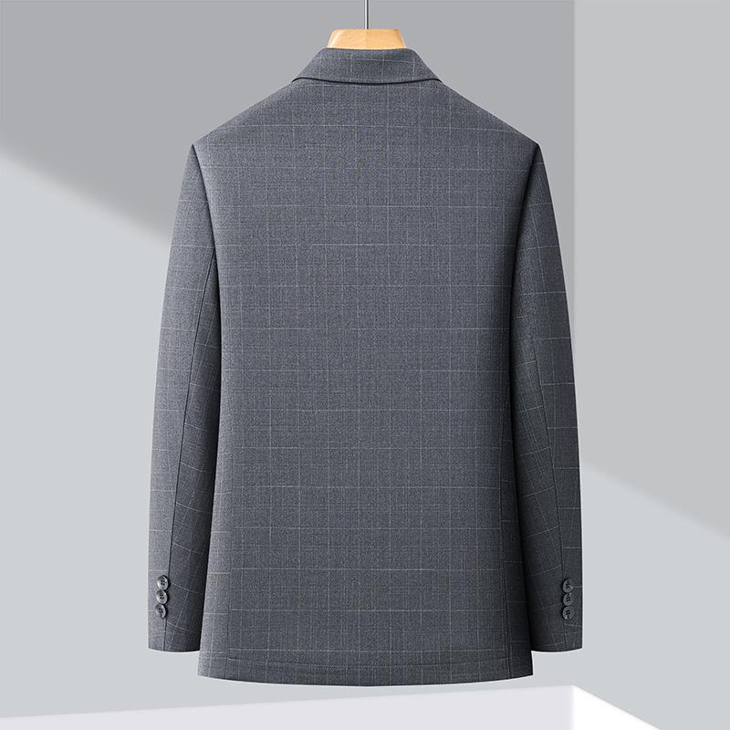 Мужская клетчатая куртка в стиле business casual - На пуговицах, свободного кроя, с отложным воротником, идеально подходит для весны и осени.