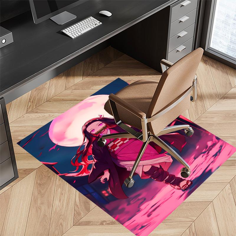 Demon Slayer Nezuko Printed Absorbent Washable Carpet, Non-Slip Bathroom Mats, Kitchen Rugs, Yoga Mat,Living Room Entrance, Camping Picnic Rugs