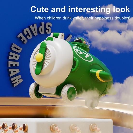 Бутылка для воды в форме самолета с трубочкой 500 мл мультяшный детский стакан для воды герметичный