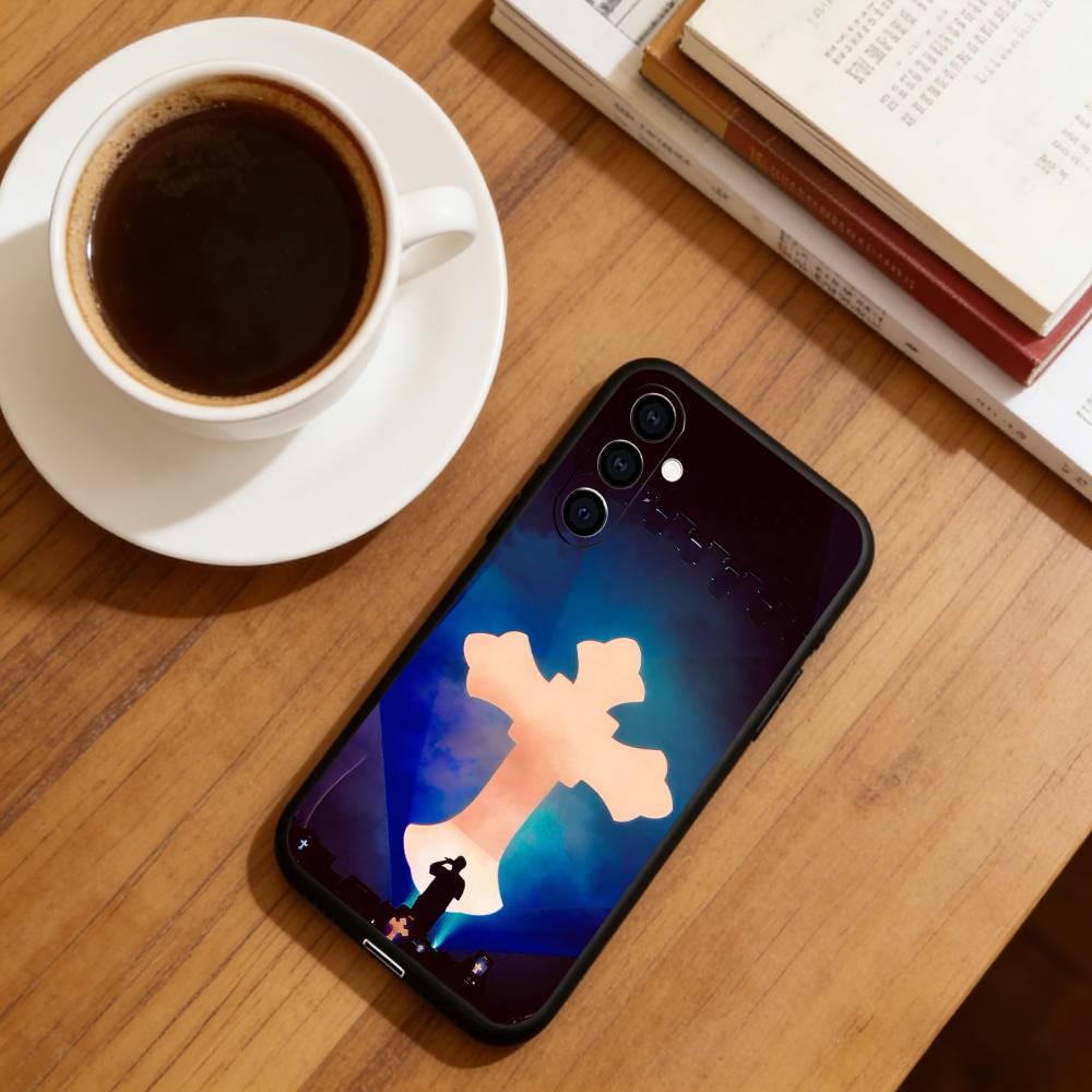 Чехол для телефона Cruz C-Cafune Me Muevo Con Dios для Samsung Galaxy A73, A72, A71, A70, A53, A52, A51, Мягкий силиконовый черный чехол