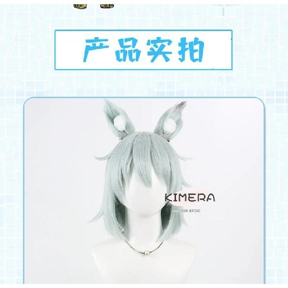 Chainsmoker Cat Yaniko Satou Cos Wig Mixed Fluffy Fiber Hair With Cat Ears Yani Neko Anime Hairpiece Comic Con Halloween Cosplay