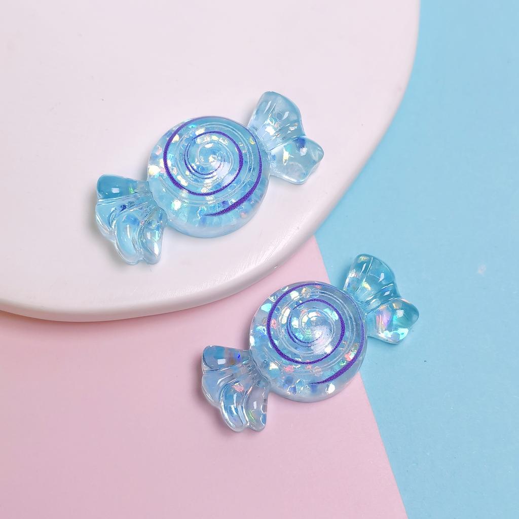100pcs Transparent Kawaii Simulation Candy Resin Cabochon Mini Food Flatbacks DIY Embellishments for Doll House Decoration