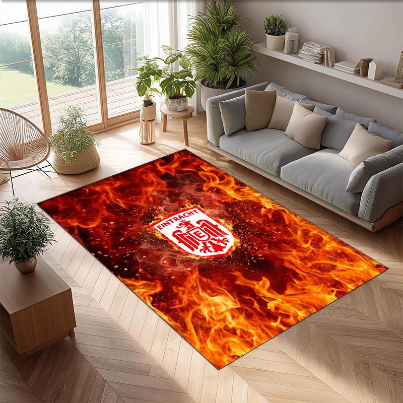 Eintracht Frankfurt Football Print Crystal Velvet Rug, Comfortable Water Absorbent Non Slip Indoor Floor Carpet