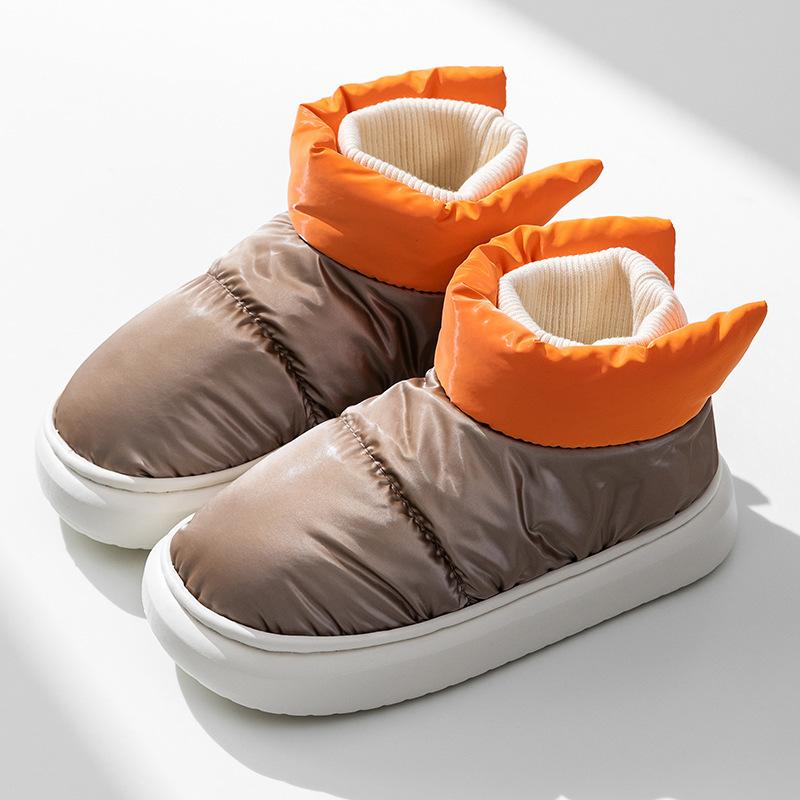 Средние высокие кеды, Хлопковые туфли, Водонепроницаемая обувь, Теплая обувь, Контрастные цвета, Мужские и женские, Обувь для пар, Уличная обувь, Нескользящая обувь