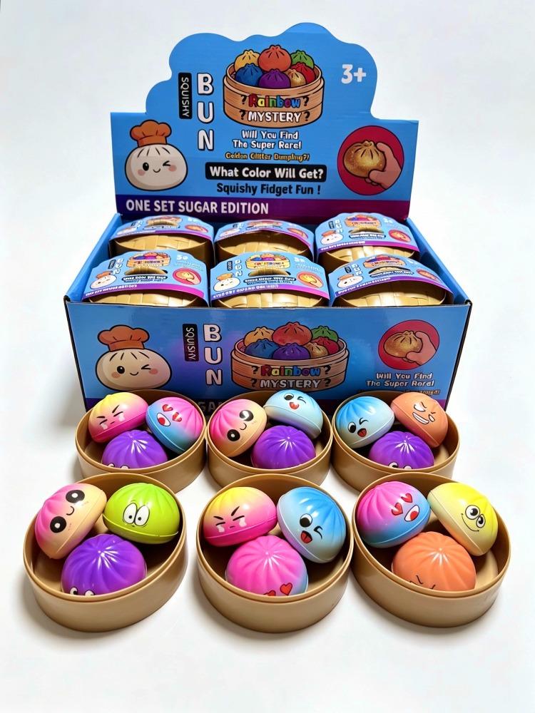Сахарная версия Squishy Mystery Bun Игрушка Цветная Медленно Возвращающая Форму Пельмень Снятие Стресса Сжималка Игрушка-Антистресс Декор для Стола Ребенка Подарок