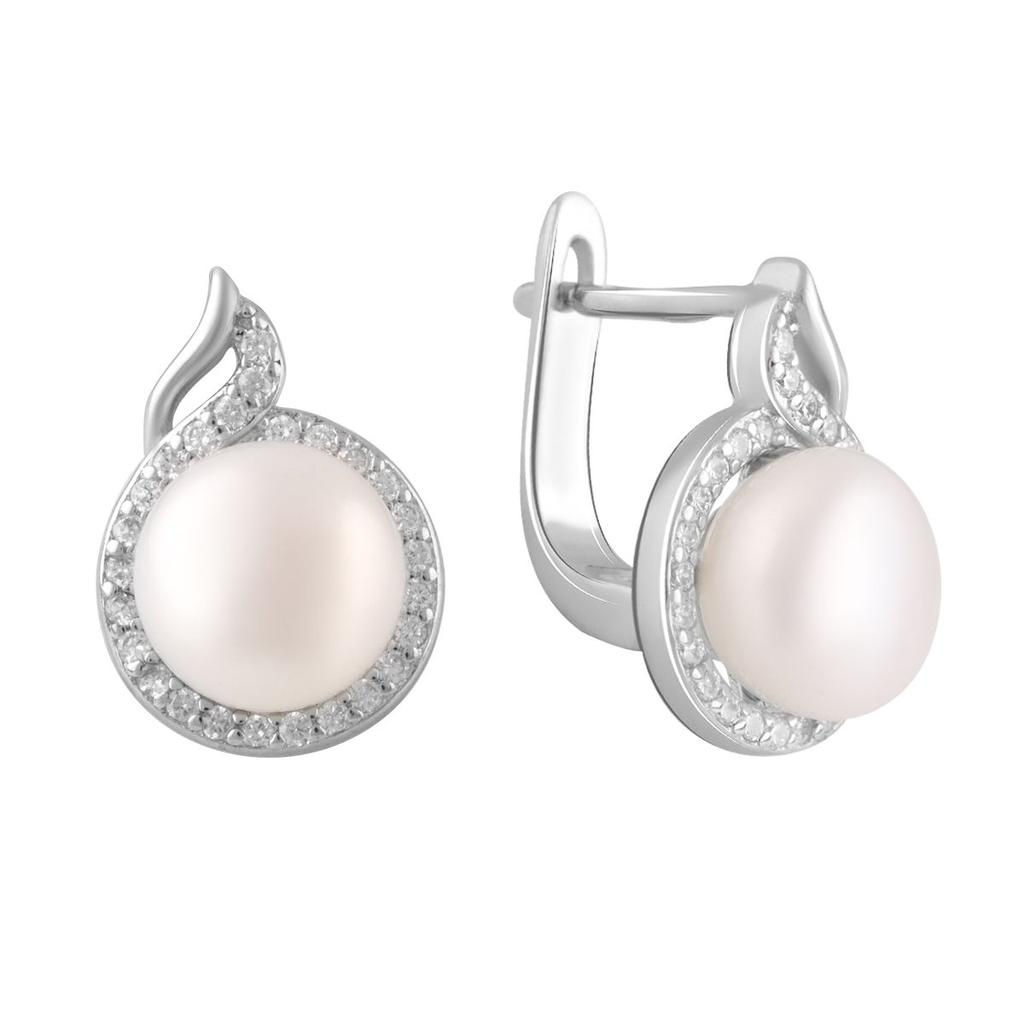 Silver Earrings with Natural Pearls (2079064)