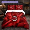 AC Milan Pattern 3 Pieces Bedding Set Soft Microfiber Duvet Cover with Pillow Cases for Bedroom