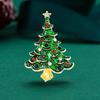 1PC Red Brooches Lapel Pin Corsage Christmas Tree Imitation Rhinestone Trend Enamel Jewelry