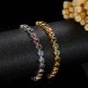 Серьги S925 Стерлинговое Серебро Инкрустированные Натуральным Цветным Драгоценным Турмалином Браслет Женский Сердцевидный Любовь Высококачественный Браслет.