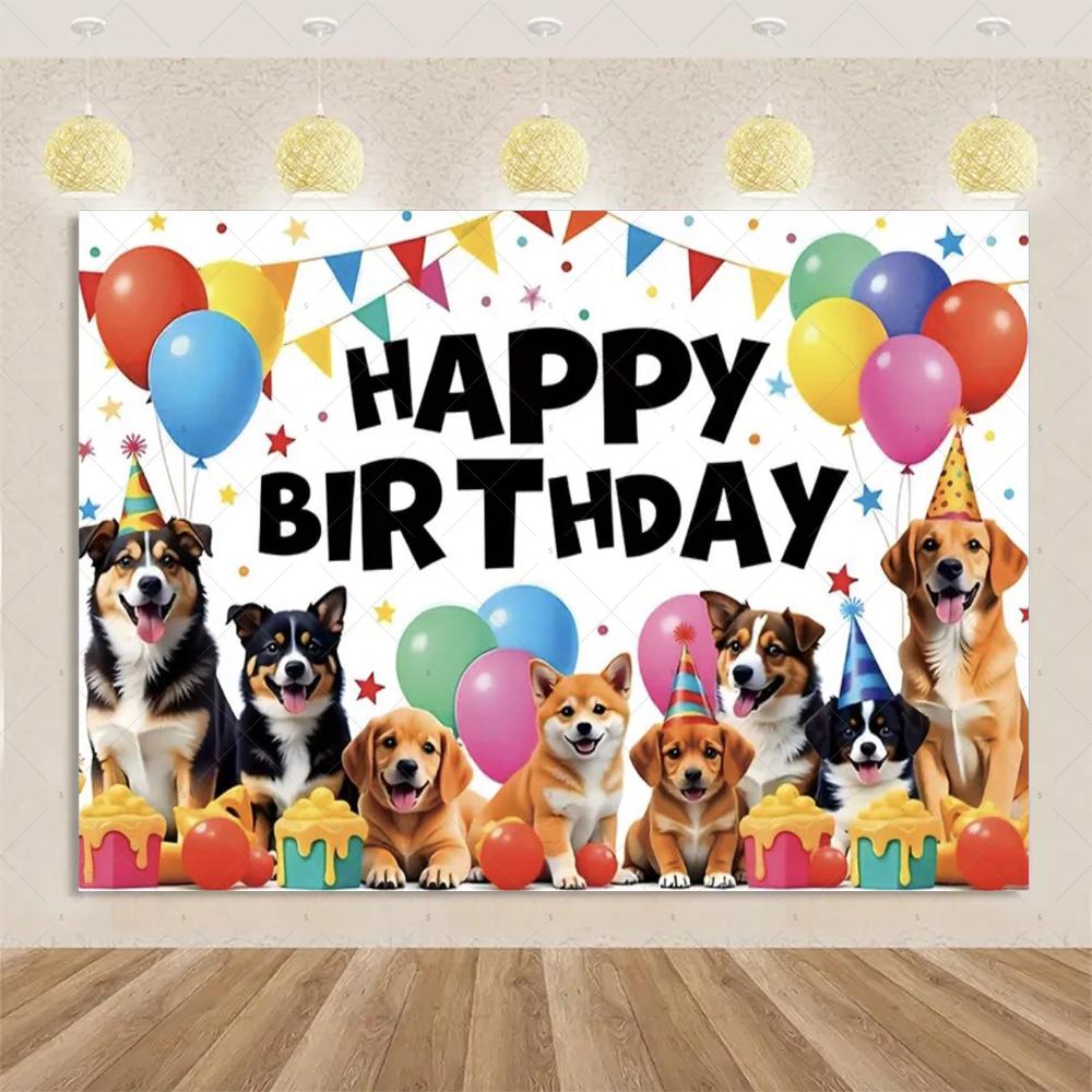 Birthday party decorations, cat, dog, happy animal, children's family backdrop, studio props2358