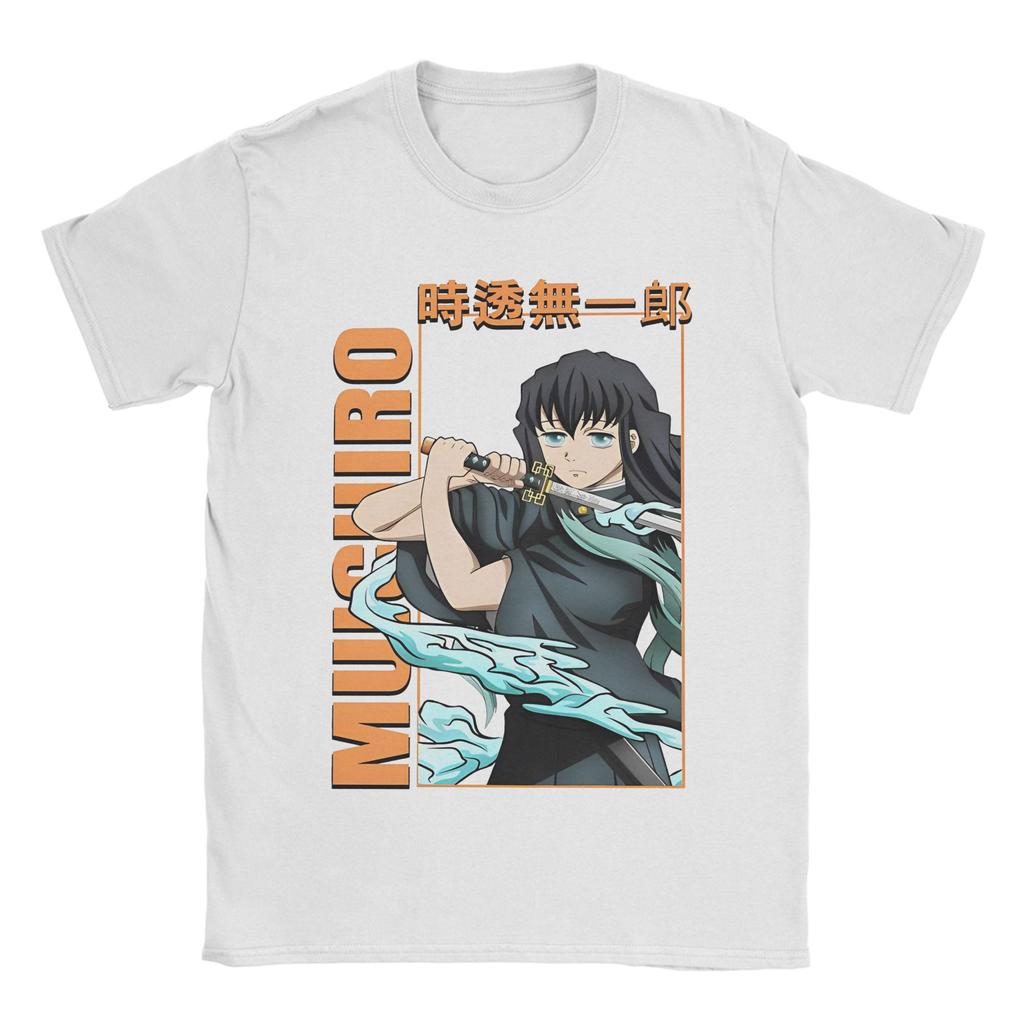 Муичиро Токито Футболка Мужская Хлопковая Футболка Топ Новинка Аниме Клинок Рассекающий Демонов Круглый Вырез Короткий Рукав