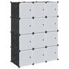Cube Shelving System with 12 Cubes and Hanging Rods PP
