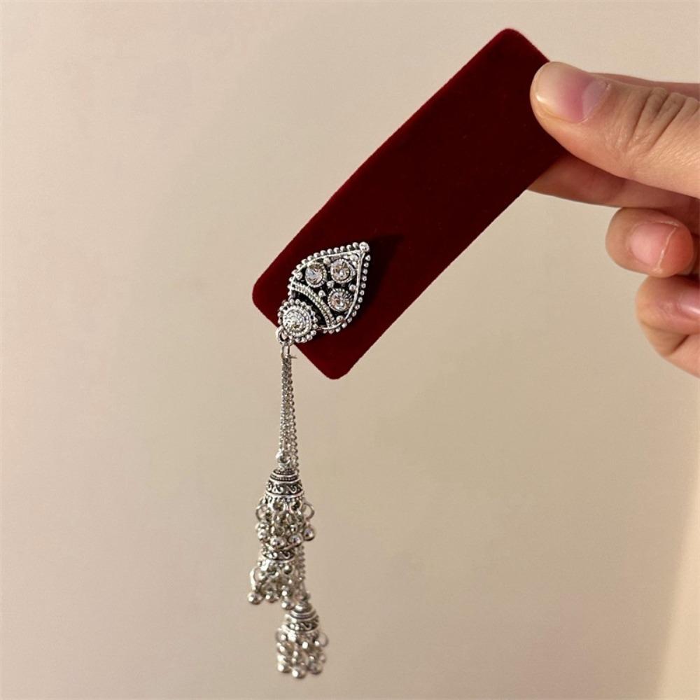 Retro Ethnic Style Hair Hoop Velvet Pendant Hair Clip Head Wear Tassel Bell Hair Band  Headwear