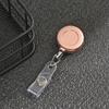 1pc Clip Metal ID Name Card Stationery Retractable Key Ring Lanyards Badge Holder