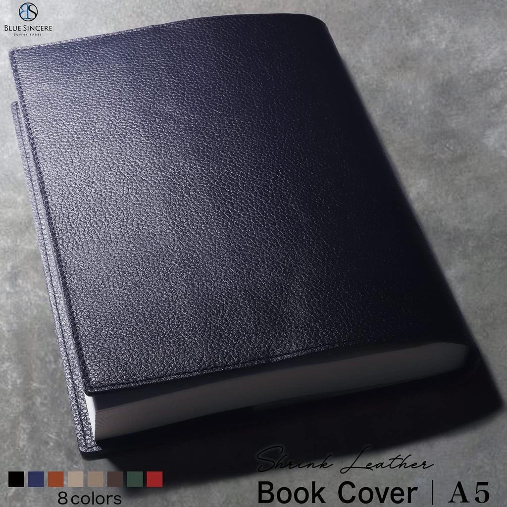 Обложка для книги A5 из натуральной кожи с закладкой Формат A5 Толстая обложка для книги из воловьей кожи растительного дубления Фирменная обложка для книги Paperback3 BKC3 [BLUE SINCERE] Мужская