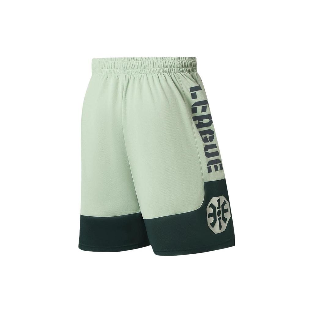 Li-Ning Anti-Five Grass And Trees Series Letter Logo Competition Basketball Shorts Men Shorts Frosted-Flower-Green Pine-Green Dark-Green AAPS031-10