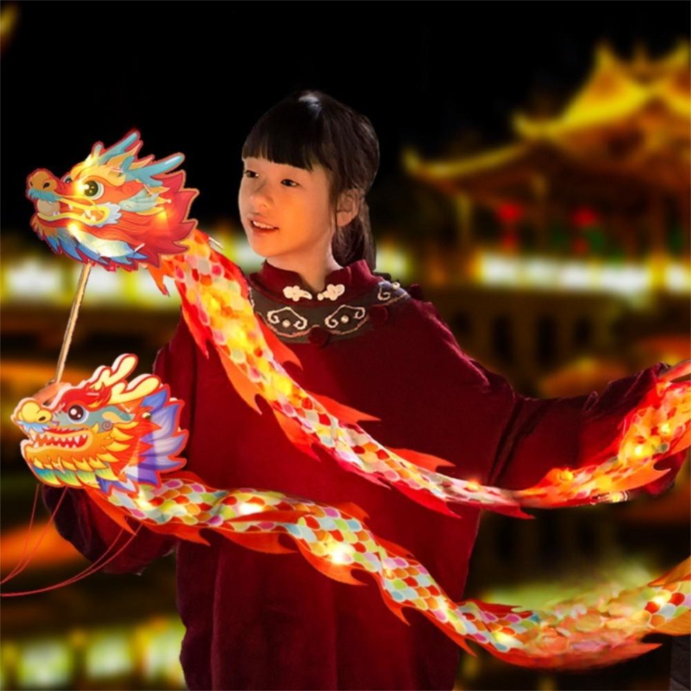 Fluttering Chinese Traditional Dragon Lamp Paper Glowing Lanterns Handheld Lantern  Spring Festival