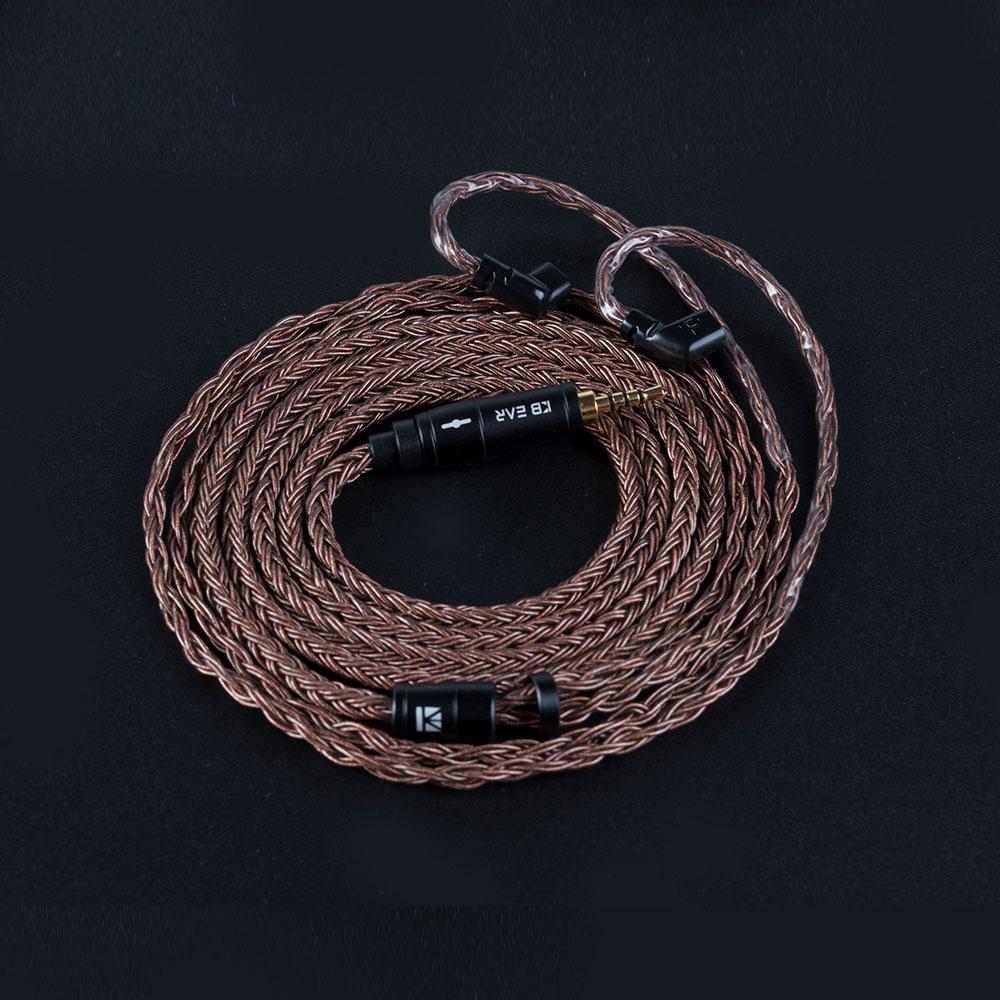 KBEAR 16 Core Pure Copper Earphone Cable 2PIN/MMCX/QDC Earbuds Connector Use For KZ EDX ZSN PRO BLON BL-03 KBEAR KS1 Headphone