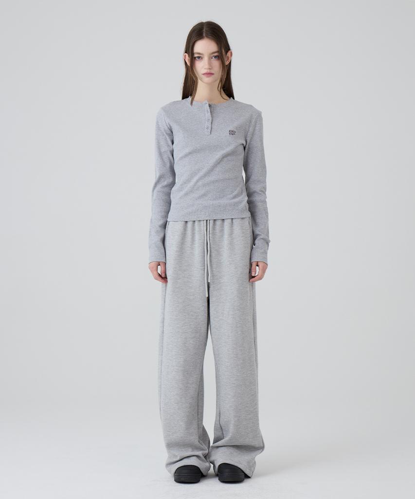 DANGLEDROP Dgdp Square Logo Slim Fit Long Sleeve_Melange Grey