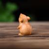 Funny Decorative Hamster Statue Statuette Animal Figurine New Wood Carved Zodiac Mouse  Office Gift
