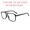 Big Frame Anti-Blue Light Square Finished Myopia Glasses Minus Lens Prescription Spectacle Diopter 0 -0.5 -0.75 -1.0 To -6.0