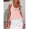 YYFS Women's Fashion Casual Summer Spring Solid Color Print Sleeveless U-Neck Blouses & Shirts