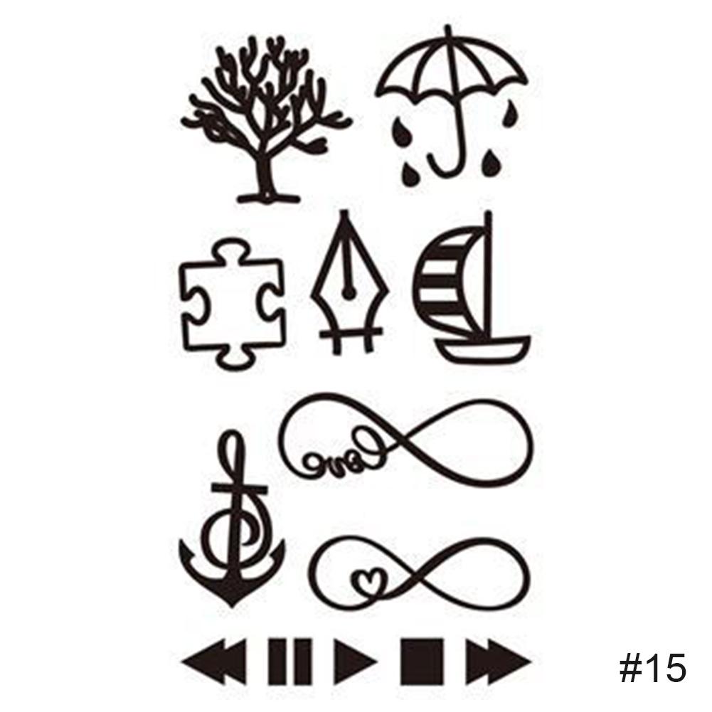 Простые черные маленькие свежие татуировки наклейки водонепроницаемые долговечные татуировки наклейки рука нога грудь боди-арт татуировки наклейки