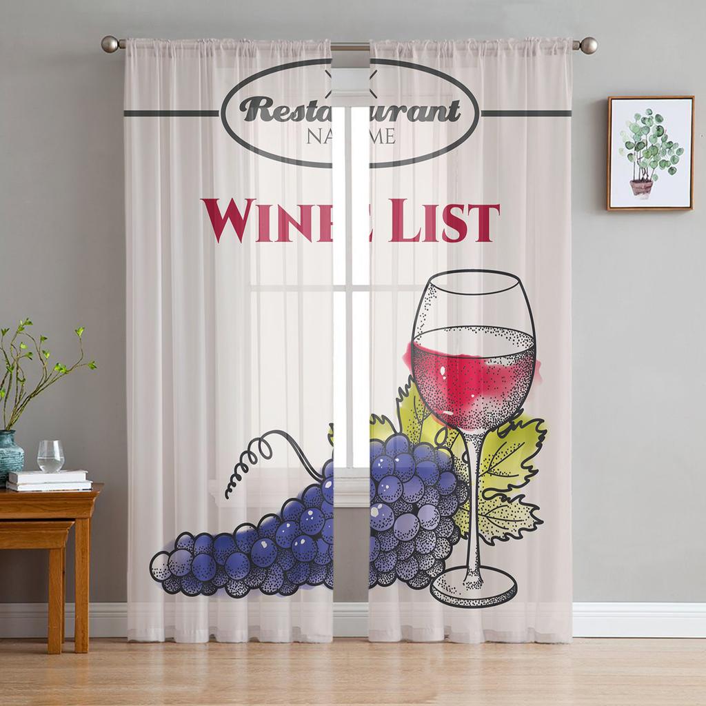 Pub Sign With Glass Of Beer Sheer Curtain For Living Room Bedroom Voile Curtains For Window Organza Curtains Party Tulle Drapes