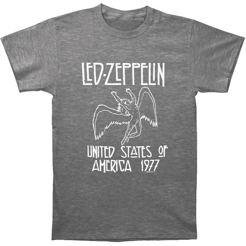 Retro EuropeanAmerican Style Led Zeppelin Punk Rock Band Retro Americanstyle Streetwear Mens and Womens Tshirts