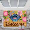 1pc Stitch The Movie Welcome Doormat Non-Slip Vibrant Floral Design Machine Washable Easy Clean Home Decoration Children Carpet