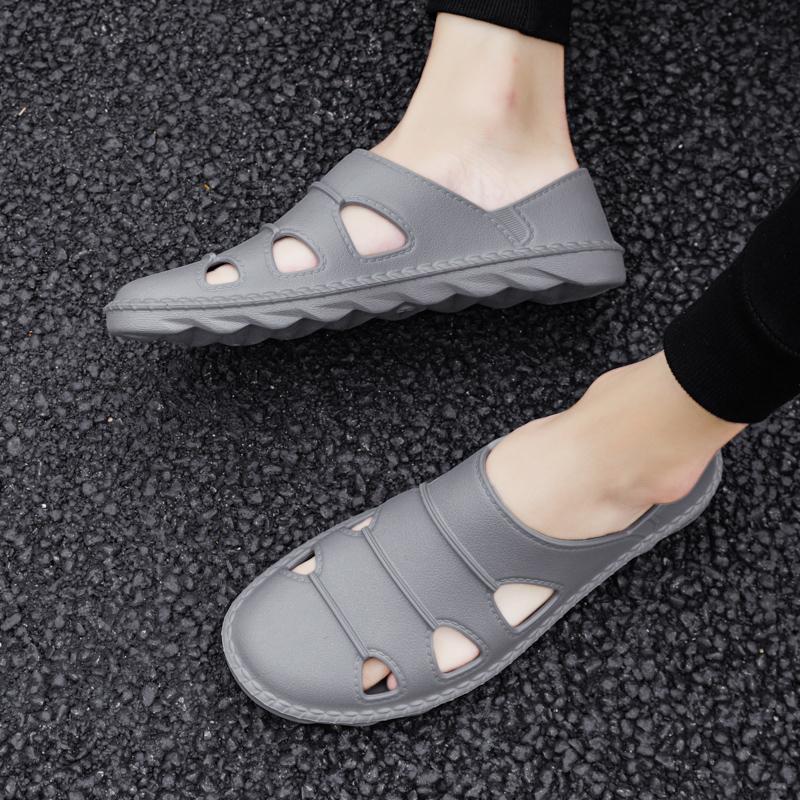 Новый стиль, мужская летняя водонепроницаемая гибкая пляжная обувь без шнуровки, легкие дышащие повседневные сандалии