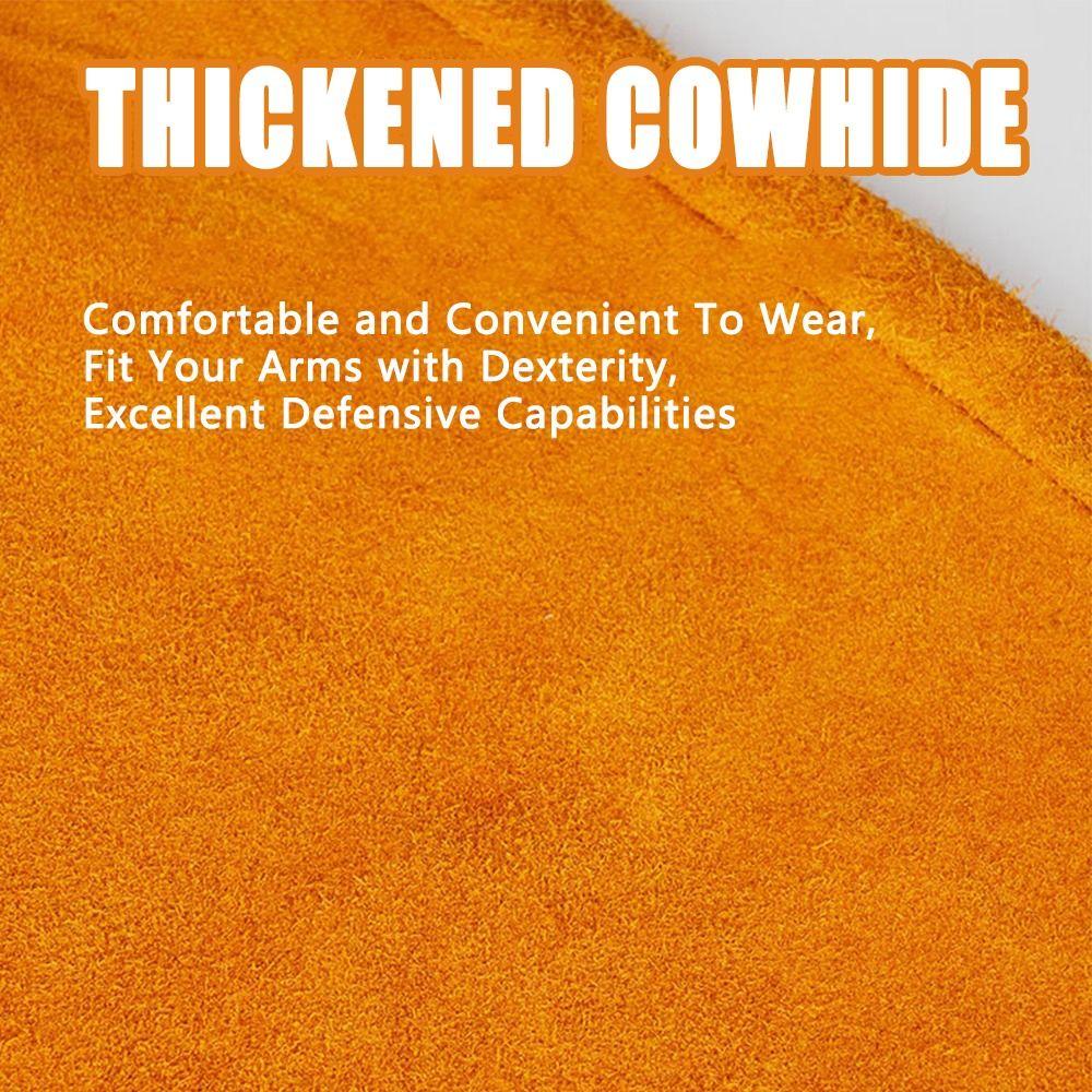 Heat Resistant Leather Welding Sleeve Cover Fireproof Cow Leather Arm Guards Spark Protection