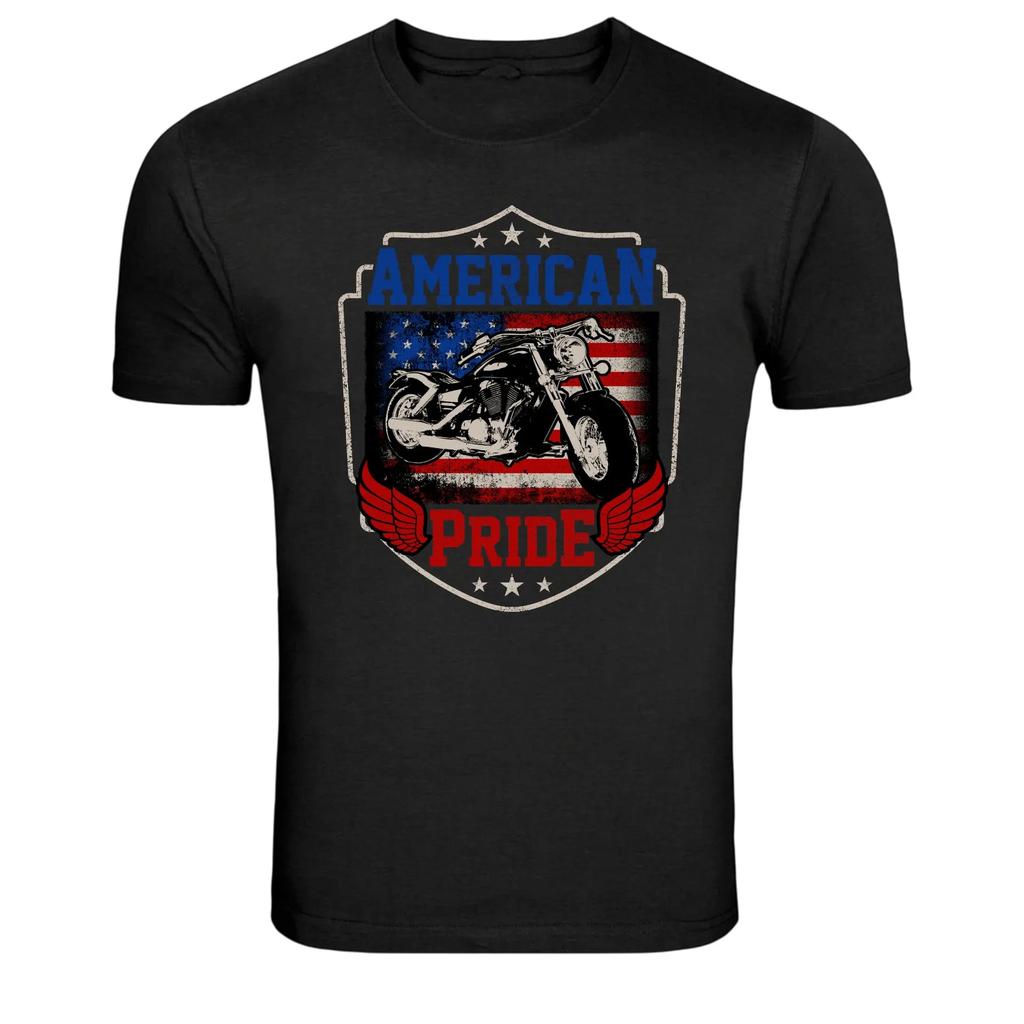 American Pride Motorcycle Biker Patriotic Graphic T-Shirt