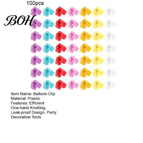 Balloon Sealing Clips 100Pcs Knot Tying Tool, Plastic Clip Sealer for Party Plum Blossom Buckles Decor, Quick Seal Fastener Wedding Birthday, Reusable