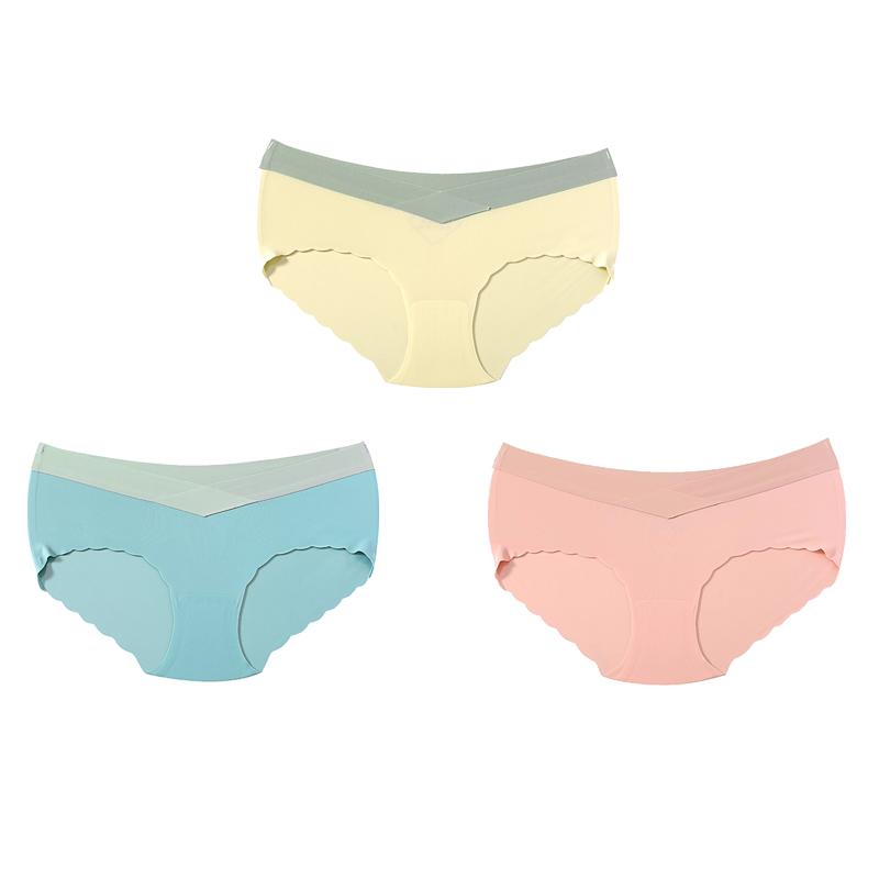 TERMEZY 3Pcs/lot Seamless Panties Ice Silk Female Comfort Underwear Women Low-Waist Briefs Large Size Maternity Panty Sexy Lingerie