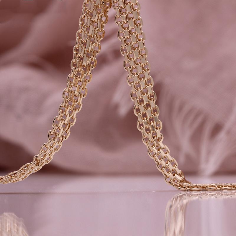 Модное ожерелье из розового золота, гальваника, сохранение цвета, женский браслет, ожерелье, медный материал, подарок на день рождения для банкета