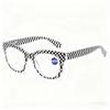 Large Frame Oval Reading Glasses Fashion Personalized Pattern Presbyopia Glasses Spring-Arm Stylish Blue Light Blocking Glasses