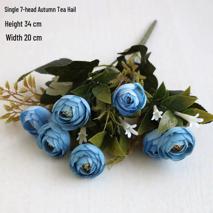 Silk Fake Flower Bouquet for Living Room or Dining Table Decor - Plastic Dried Flower Bonsai Ornaments