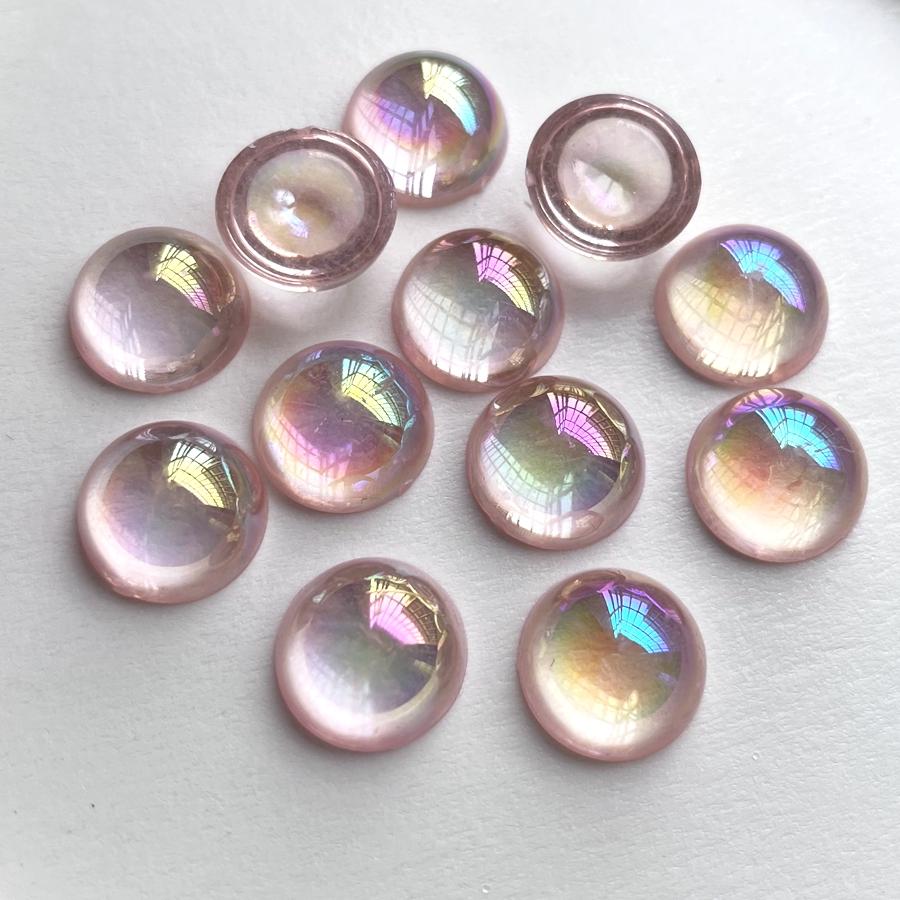 25pcs16mm Semi-circular AB Color Crystal Rhinestone DIY Jewelry Making Resin Flat Back Decoration Wedding Decoration Scrapbook
