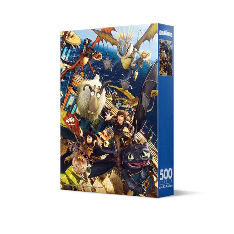 Пазл из 500 деталей - Как приручить дракона 2, популярная корейская головоломка